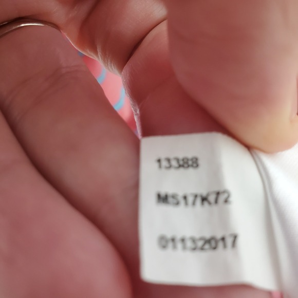 Peter Millar Coral & Blue Stripe Short Sleeve Performance Golf Polo Shirt Size L - Picture 4 of 12